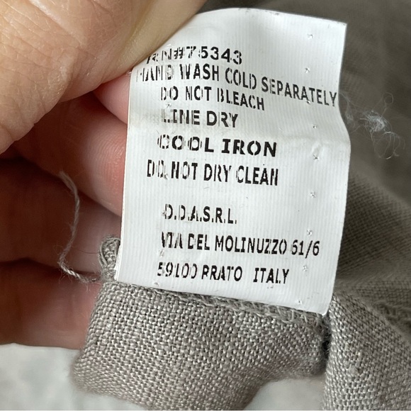 Lina Tomei 100% Linen Gray Sheath Dress Womens Medium Beaded Neck Stretch NWT - Picture 8 of 13